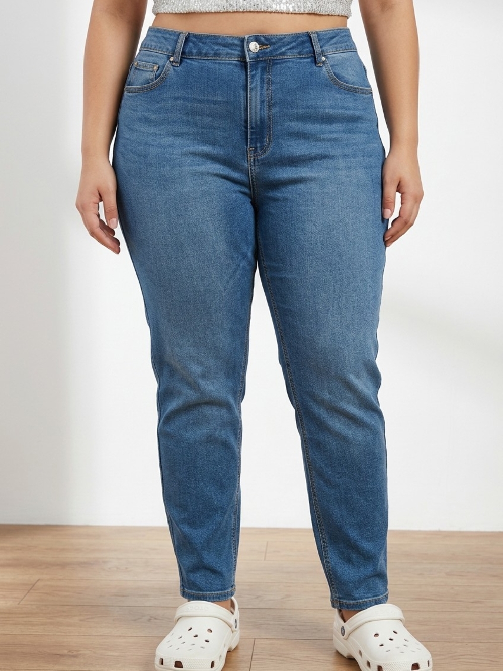 Seven7 Slim Tapered Mid-Blue Skinny Jeans